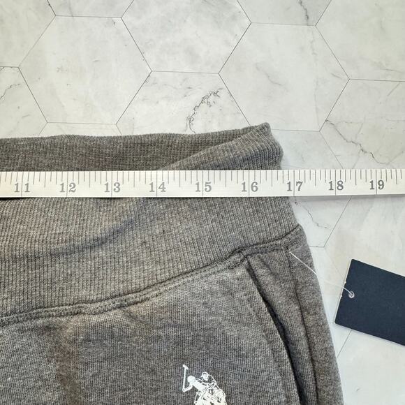 NWT US Polo Assn Womens Sz M Charcoal French Terry Sweatpants Slash Pockets - Picture 9 of 13